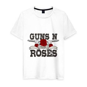 Мужская футболка хлопок с принтом Guns n roses black , 100% хлопок | прямой крой, круглый вырез горловины, длина до линии бедер, слегка спущенное плечо. | guns and roses | rock | ганс н роуз | музыка | рок