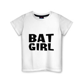 Детская футболка хлопок с принтом Bat Girl , 100% хлопок | круглый вырез горловины, полуприлегающий силуэт, длина до линии бедер | крылья