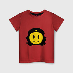 Детская футболка хлопок с принтом Смайл Че Гевара , 100% хлопок | круглый вырез горловины, полуприлегающий силуэт, длина до линии бедер | che gevara | smile | смайл