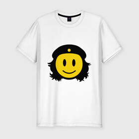 Мужская футболка премиум с принтом Смайл Че Гевара , 92% хлопок, 8% лайкра | приталенный силуэт, круглый вырез ворота, длина до линии бедра, короткий рукав | che gevara | smile | смайл