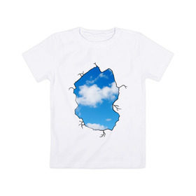 Детская футболка хлопок с принтом Небо. Бэнкси , 100% хлопок | круглый вырез горловины, полуприлегающий силуэт, длина до линии бедер | banksy | бенкси | бэнкси | графити | граффити | небо | облака | облако | стрит арт | стритарт
