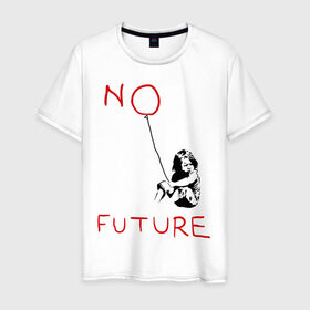 Мужская футболка хлопок с принтом No future Banksy , 100% хлопок | прямой крой, круглый вырез горловины, длина до линии бедер, слегка спущенное плечо. | Тематика изображения на принте: banksy | бэнкси | графити | граффити | стрит арт