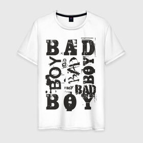 Мужская футболка хлопок с принтом Bad boy , 100% хлопок | прямой крой, круглый вырез горловины, длина до линии бедер, слегка спущенное плечо. | Тематика изображения на принте: бэд бой