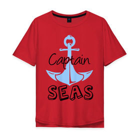 Мужская футболка хлопок Oversize с принтом Captain seas , 100% хлопок | свободный крой, круглый ворот, “спинка” длиннее передней части | Тематика изображения на принте: 
