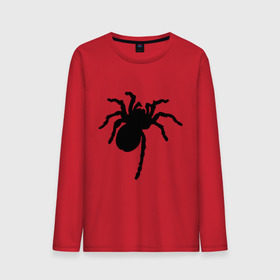Мужской лонгслив хлопок с принтом Паук (spider) , 100% хлопок |  | насекомые | паутина | паучок | черная вдова | черный паук