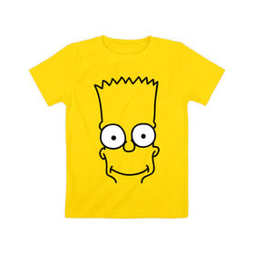 Детская футболка хлопок с принтом Барт лицо , 100% хлопок | круглый вырез горловины, полуприлегающий силуэт, длина до линии бедер | simpsons | мультики | мультфильмы | симпсоны