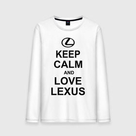 Мужской лонгслив хлопок с принтом keep calm and love lexus , 100% хлопок |  | Тематика изображения на принте: автомобили | машины | сохраняй спокойствие и люби лексус | тачки