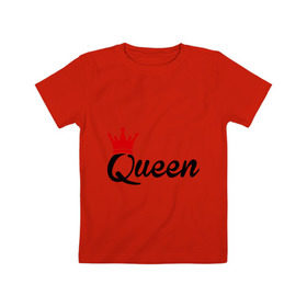 Детская футболка хлопок с принтом Королева , 100% хлопок | круглый вырез горловины, полуприлегающий силуэт, длина до линии бедер | queen | корона | царица