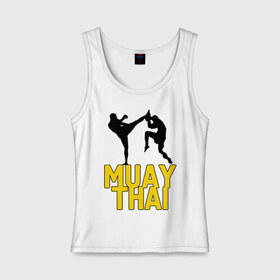 Женская майка хлопок с принтом Муай тай (Muay Thai). , 95% хлопок, 5% эластан |  | бойцы | бокс | боксеры | спортивные | тайский бокс