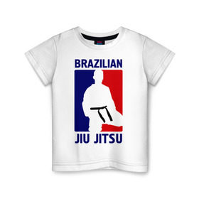 Детская футболка хлопок с принтом Джиу-джитсу (Jiu jitsu) , 100% хлопок | круглый вырез горловины, полуприлегающий силуэт, длина до линии бедер | brazilian | бой | джиу джитсу | карате | черный пояс