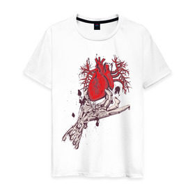 Мужская футболка хлопок с принтом Механическое сердце , 100% хлопок | прямой крой, круглый вырез горловины, длина до линии бедер, слегка спущенное плечо. | любовь | сердце | сердце в руке