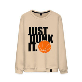 Мужской свитшот хлопок с принтом Just dunk it. , 100% хлопок |  | just dunk | just dunk it | nba | баскетбол | баскетбольный мяч | мяч dunk | нба