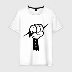 Мужская футболка хлопок с принтом Volt Hand , 100% хлопок | прямой крой, круглый вырез горловины, длина до линии бедер, слегка спущенное плечо. | Тематика изображения на принте: swag | вольт | мультик | сваг | свэг