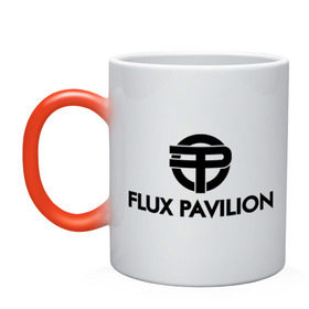 Кружка хамелеон с принтом Flux Pavilion , керамика | меняет цвет при нагревании, емкость 330 мл | deejay | dub step | dubstep | дабстеп | диджей | музыка