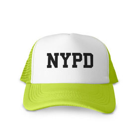 Кепка тракер с сеткой с принтом NYPD , трикотажное полотно; задняя часть — сетка | длинный козырек, универсальный размер, пластиковая застежка | new york | силовые структуры
