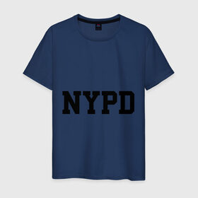 Мужская футболка хлопок с принтом NYPD , 100% хлопок | прямой крой, круглый вырез горловины, длина до линии бедер, слегка спущенное плечо. | Тематика изображения на принте: new york | силовые структуры