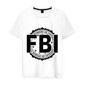 Мужская футболка хлопок с принтом FBI LOGO , 100% хлопок | прямой крой, круглый вырез горловины, длина до линии бедер, слегка спущенное плечо. | Тематика изображения на принте: fbi | federal bureau of investigation | америка | спецслужбы | сша | фбр | федеральное бюро расследований