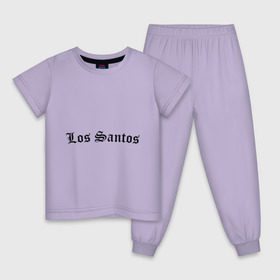 Детская пижама хлопок с принтом Los Santos , 100% хлопок |  брюки и футболка прямого кроя, без карманов, на брюках мягкая резинка на поясе и по низу штанин
 | gta | los santos | гта | игры | лос сантос