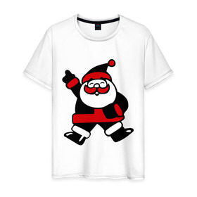 Мужская футболка хлопок с принтом Дед мороз , 100% хлопок | прямой крой, круглый вырез горловины, длина до линии бедер, слегка спущенное плечо. | new year | santa | дед | дед мороз | клаус | мороз | новый год | санта | санта клаус