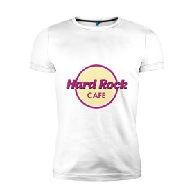 Мужская футболка премиум с принтом Hard rock , 92% хлопок, 8% лайкра | приталенный силуэт, круглый вырез ворота, длина до линии бедра, короткий рукав | Тематика изображения на принте: hard rock cafe | pock | музыка | рок | рок кафе