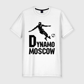Мужская футболка премиум с принтом Dynamo Moscow , 92% хлопок, 8% лайкра | приталенный силуэт, круглый вырез ворота, длина до линии бедра, короткий рукав | dynamo moscow | football | москва | мяч | спорт | футбол | футболерывкашники | футболист
