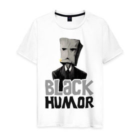 Мужская футболка хлопок с принтом Black Humor , 100% хлопок | прямой крой, круглый вырез горловины, длина до линии бедер, слегка спущенное плечо. | black humor | чёрный юмор | юмор с примесью цинизма