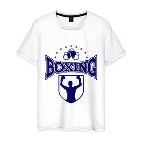 Мужская футболка хлопок с принтом Boxing , 100% хлопок | прямой крой, круглый вырез горловины, длина до линии бедер, слегка спущенное плечо. | boxing | бокс | борьба | перчатки | силовой вид спорта | спорт