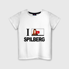 Детская футболка хлопок с принтом Саша Спилберг , 100% хлопок | круглый вырез горловины, полуприлегающий силуэт, длина до линии бедер | Тематика изображения на принте: i love spilberg | sasha spilberg | видеоблоггер | люблю спилберг | саша спилберг