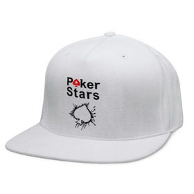 Кепка снепбек с прямым козырьком с принтом Poker Stars , хлопок 100% |  | pokerstars