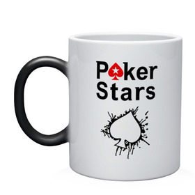 Кружка хамелеон с принтом Poker Stars , керамика | меняет цвет при нагревании, емкость 330 мл | pokerstars