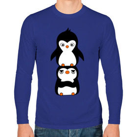 Мужской лонгслив хлопок с принтом Пингвины , 100% хлопок |  | 14 февраля | влюбленным | пингвины | прикольные картинки