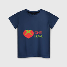 Детская футболка хлопок с принтом xbox - one love , 100% хлопок | круглый вырез горловины, полуприлегающий силуэт, длина до линии бедер | one love | xbox | одна любовь