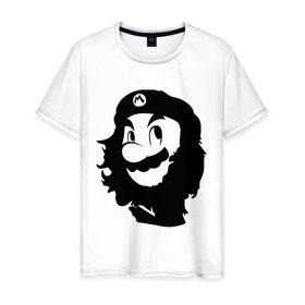 Мужская футболка хлопок с принтом Che Mario , 100% хлопок | прямой крой, круглый вырез горловины, длина до линии бедер, слегка спущенное плечо. | Тематика изображения на принте: nintendo | марио | нинтендо | че гевара
