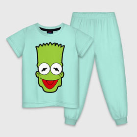 Детская пижама хлопок с принтом Барт-Кермит , 100% хлопок |  брюки и футболка прямого кроя, без карманов, на брюках мягкая резинка на поясе и по низу штанин
 | барт | барт кермит | кино | лягушка | мультфильмы и тв | симпсоны