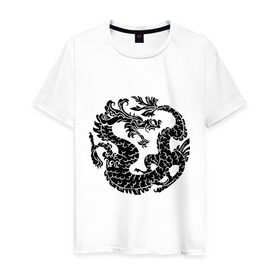 Мужская футболка хлопок с принтом Китайский древний дракон , 100% хлопок | прямой крой, круглый вырез горловины, длина до линии бедер, слегка спущенное плечо. | дракон | дьяволы | китайский дракон | китайский древний дракон | монстры | прикольные картинки