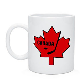 Кружка с принтом Canada hockey (Канадский хоккей) , керамика | объем — 330 мл, диаметр — 80 мм. Принт наносится на бока кружки, можно сделать два разных изображения | canada hockey | калиновый лист | канадский хоккей | спорт | хоккей