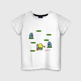 Детская футболка хлопок с принтом Doodle Jump , 100% хлопок | круглый вырез горловины, полуприлегающий силуэт, длина до линии бедер | doodle jump | дудл жамп | игры | мобильные игры