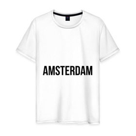 Мужская футболка хлопок с принтом Amsterdam , 100% хлопок | прямой крой, круглый вырез горловины, длина до линии бедер, слегка спущенное плечо. | amsterdam | амстердам | голландия | туристические