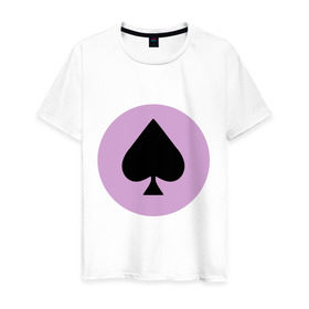 Мужская футболка хлопок с принтом Пики Рэп Хип хоп , 100% хлопок | прямой крой, круглый вырез горловины, длина до линии бедер, слегка спущенное плечо. | Тематика изображения на принте: игра | карты | пики | покер | туз