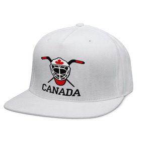Кепка снепбек с прямым козырьком с принтом Canada (Канадский хоккей) , хлопок 100% |  | canada | канадский | клюшка | спорт | хоккей | шайба