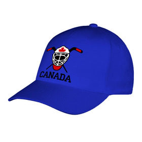 Бейсболка с принтом Canada (Канадский хоккей) , 100% хлопок | классический козырек, металлическая застежка-регулятор размера | canada | канадский | клюшка | спорт | хоккей | шайба