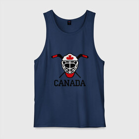 Мужская майка хлопок с принтом Canada (Канадский хоккей) , 100% хлопок |  | canada | канадский | клюшка | спорт | хоккей | шайба