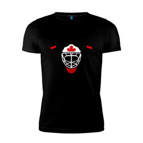 Мужская футболка премиум с принтом Canada (Канадский хоккей) , 92% хлопок, 8% лайкра | приталенный силуэт, круглый вырез ворота, длина до линии бедра, короткий рукав | canada | канадский | клюшка | спорт | хоккей | шайба