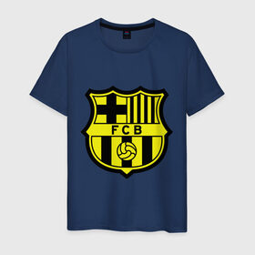 Мужская футболка хлопок с принтом Barcelona logo , 100% хлопок | прямой крой, круглый вырез горловины, длина до линии бедер, слегка спущенное плечо. | barcelona | fc | fc barcelona | footbal club | барселона | лого | логотип | спорт | футбол | футбольный клуб