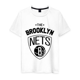 Мужская футболка хлопок с принтом The Brooklyn Nets , 100% хлопок | прямой крой, круглый вырез горловины, длина до линии бедер, слегка спущенное плечо. | бруклин