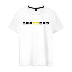 Мужская футболка хлопок с принтом Brazzers , 100% хлопок | прямой крой, круглый вырез горловины, длина до линии бедер, слегка спущенное плечо. | brazzers