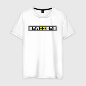 Мужская футболка хлопок с принтом Brazzers , 100% хлопок | прямой крой, круглый вырез горловины, длина до линии бедер, слегка спущенное плечо. | brazzers