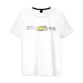 Мужская футболка хлопок с принтом Brazzers , 100% хлопок | прямой крой, круглый вырез горловины, длина до линии бедер, слегка спущенное плечо. | brazzers