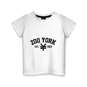 Детская футболка хлопок с принтом Zoo York , 100% хлопок | круглый вырез горловины, полуприлегающий силуэт, длина до линии бедер | 300 | york | zoo | антибренд | зоо | йорк