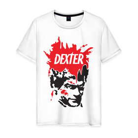 Мужская футболка хлопок с принтом Сериал Декстер (Dexter) , 100% хлопок | прямой крой, круглый вырез горловины, длина до линии бедер, слегка спущенное плечо. | 